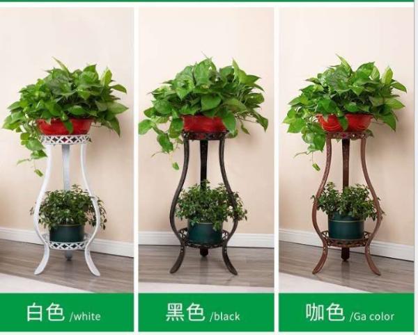Buy cheap Black Corrosion Proof Two Tier Metal Flower Stand from wholesalers