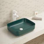 No Seams Countertop Bathroom Sink Non-Leakage Design Rectangular Wash Basin