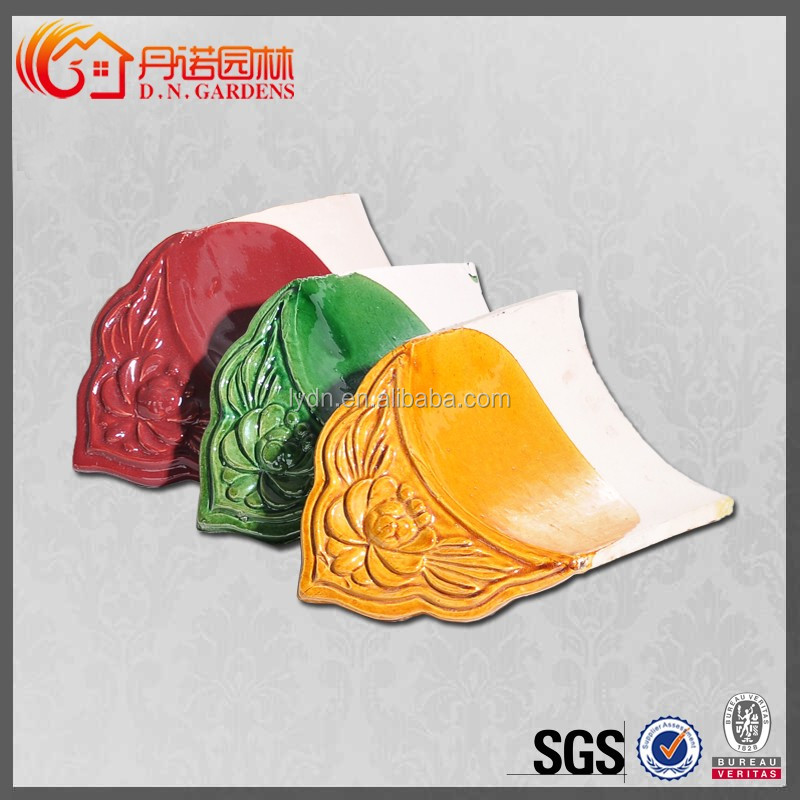 Temple Roofing Durable Ancient Ceramic Green Roof Tiles Compressive Strength Of 1500N