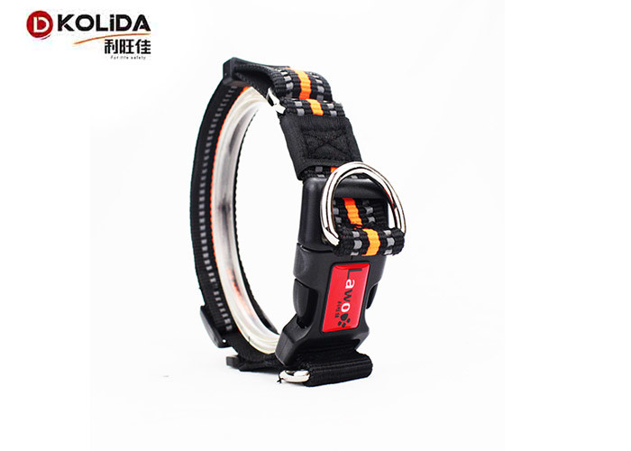3 Colors Nylon Dog Collars , Adjustable Puppy Collar Customized Logo