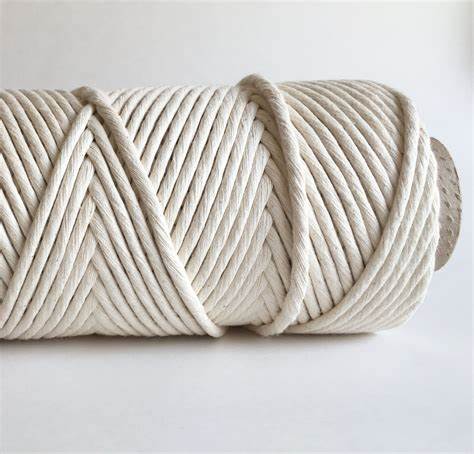 100% Cotton 3mm Macrame Cord Roll of Braided Rope for Custom Projects