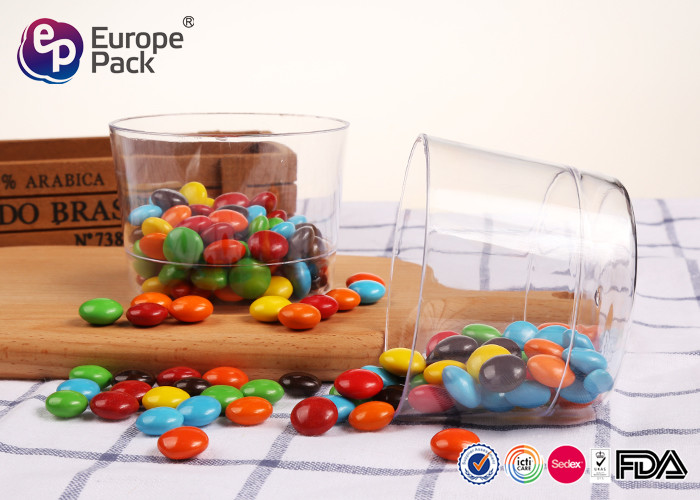Clear Plastic Dessert Containers 250Ml Round Shape Disposable Dessert Cups