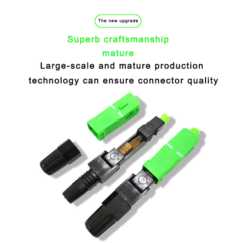 FTTH SC APC Fiber Optic Quick Connector Can be reused 55 mm Long Fast Connector
