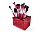 Pro Snake Leather Makeup Brush Holder Cosmetic Box Storage Case Pen Organizer