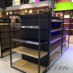 Factory Price Convenience Store Display Shelves Shop Rack In Black Color