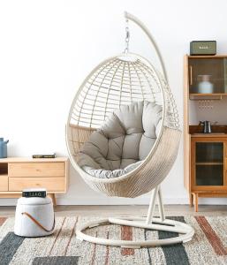 Wholesale Q195 Carbon Steel Frame Single Hanging Egg Shaped Basket Chair from china suppliers