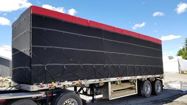 Heavy Duty Waterproof PVC Truck Cover For Flatbed Trucks With 6 Foot Drop Lumber