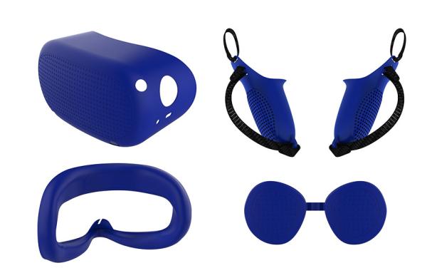VR Accessories Set For Oculus Quest 2 - Silicone Face Cover, Controller Grips,