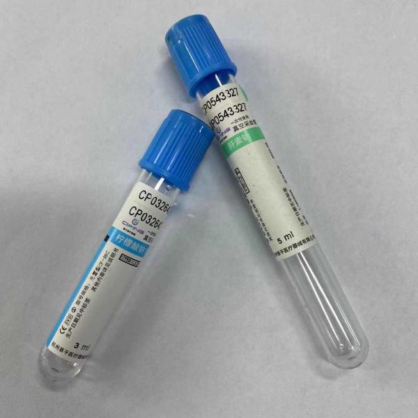 Buy cheap 5 - 6ml Glass Blue PT Coagulation Tubes Ce Iso 13x100mm from wholesalers
