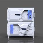 White Space Capsule Bed / Horizontal Bunk Beds Anti - Theft Security Lock