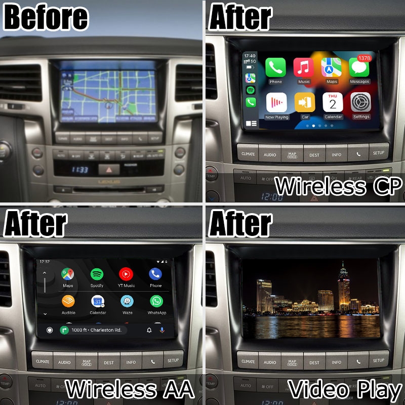 Lexus LX570 wireless Carplay Android auto OEM style upgrade interface box
