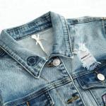 Fashion Spring Teen Girls Denim Clothes Jean Jacket Casual / Printed Pattern