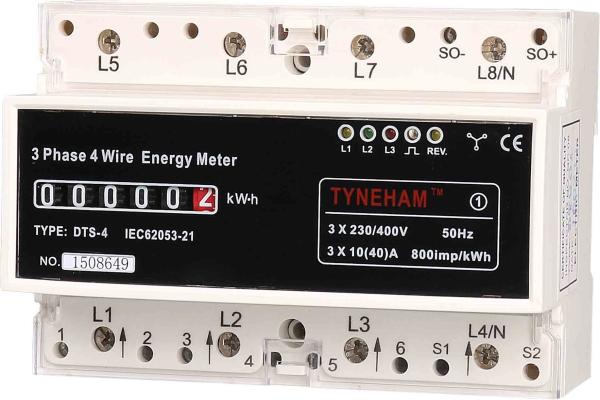 High Accuracy 3 Phase KWH Meter Din Rail / Home Register Prepaid Electricity