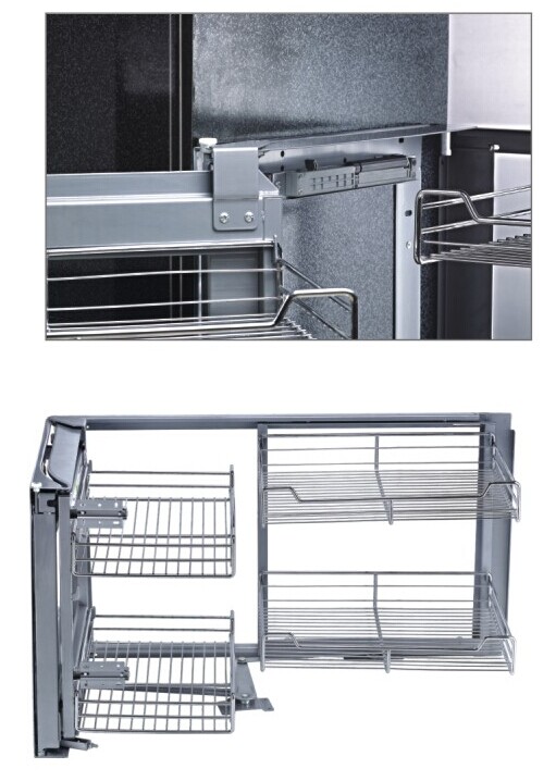 B019 Kitchen basket Corner units:Soft-closing Magic Corner
