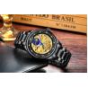 Buy cheap KINYUED popular stainless steel classical automatic luminous hands mens automatic skeleton watch from wholesalers