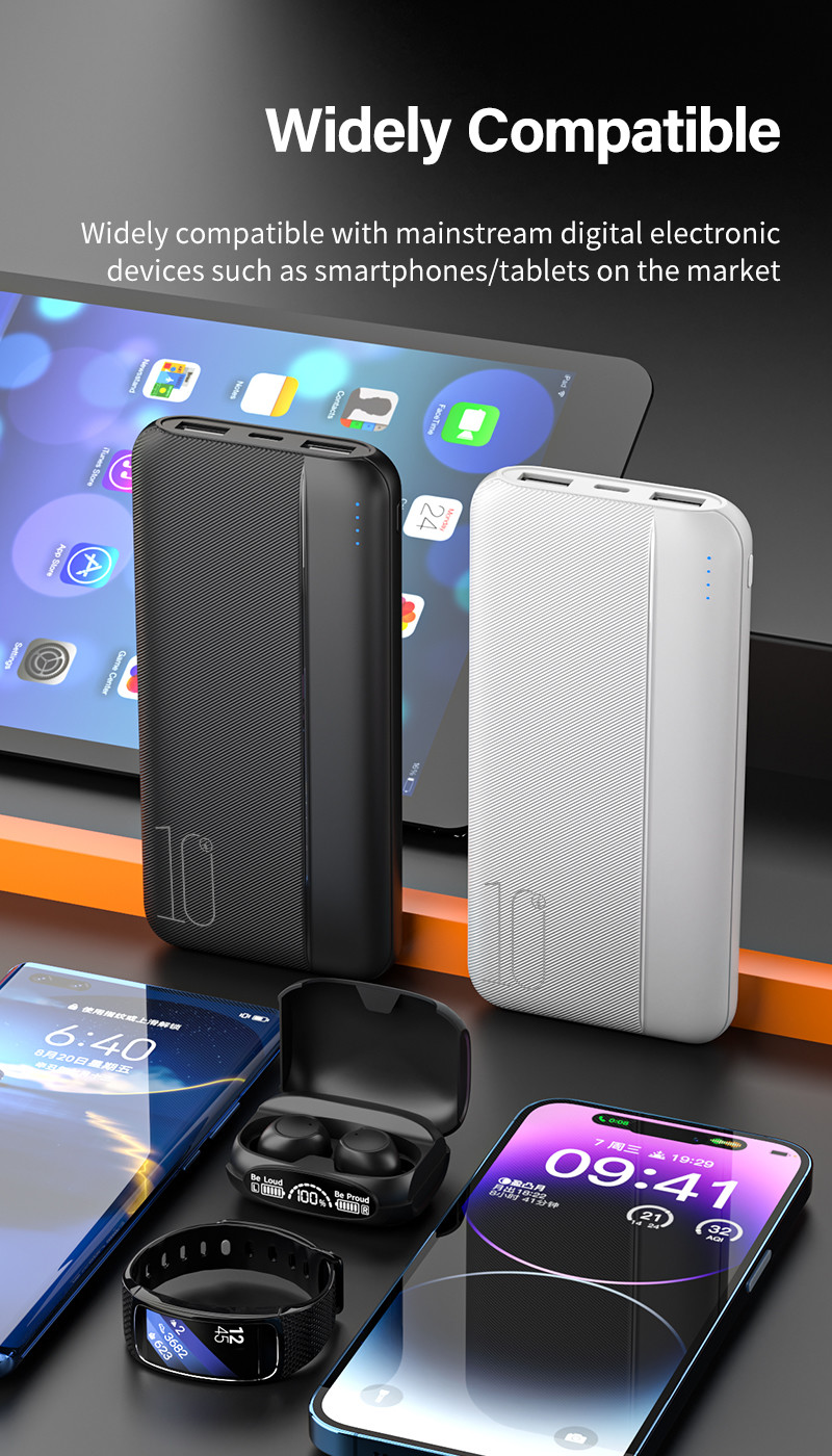 Universal Portable Mobile Power Bank 20000mah 10000mah Li Polymer Battery