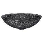 Transparent Black Crystal Glass Wash Basin Bowl Diecasting Bathroom Countertop