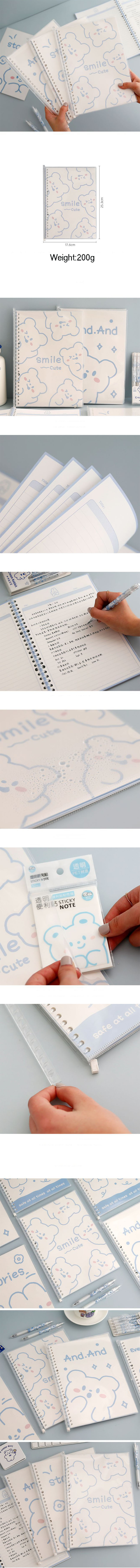 Cute B5 Removable Notes Learning Kraft Notebook with Customized Logo and 80 Inner Sheets