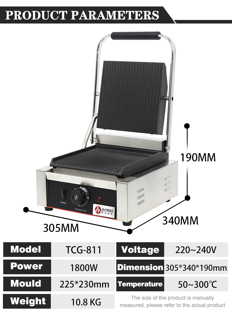 Commercial Contact Grill for Home or Restaurant Panini Sandwich Making Machine 220V