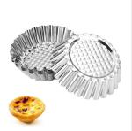430 Stainless Steel Reusable Egg Tart Mold Stainless Steel Chrysanthemum Cup