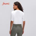 Women Fitness Cotton Yoga Loose Fit T-shirts Basic Crew Neck Breathable Gym Crop