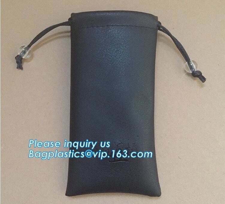 Custom PU Leather Drawstring Bags Leather Pouches with LOGO,Waterproof PU Leather Drawstring Bag, Bagease, Bagplastics