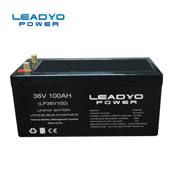 Buy cheap IP66 Waterproof Rechargeable Lithium ion Marine Battery 36V 100Ah LiFePO4 Deep Cycle Batteries with Bluetooth from wholesalers