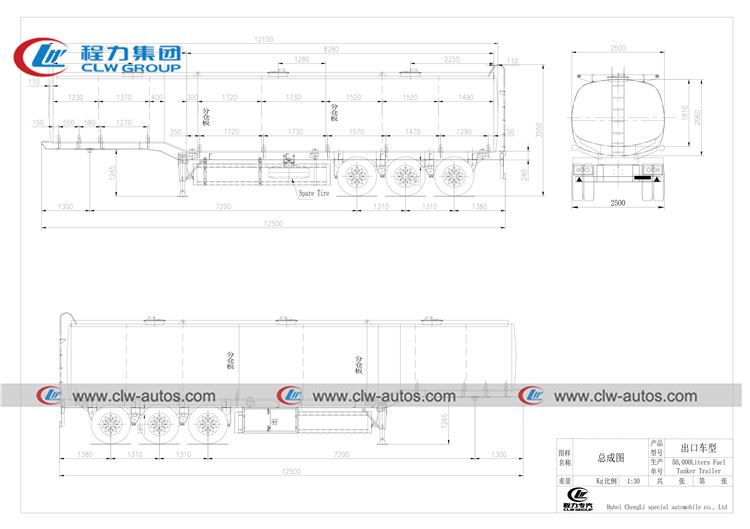50k liters oil tanker trailer16