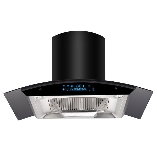 Buy cheap Stainless Steel Glass Arc Chimney Hood Low Noise Kitchen Range Hood with Free Spare Parts from wholesalers