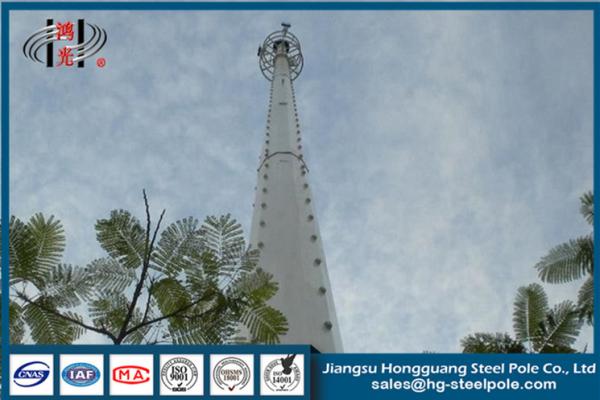 Buy cheap Electrical Telecommunication Towers , Hot Dip Galvanized Monopole Cell Tower With Lights from wholesalers