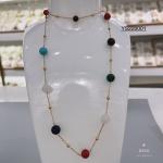 Unique brand colorful beads chain necklace set jewelry stainless steel bangle