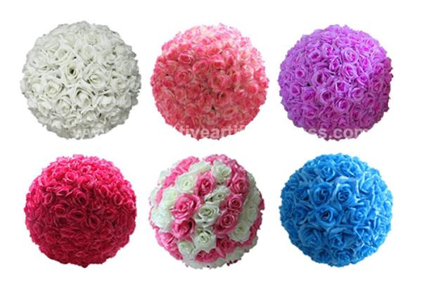 Buy cheap Silk Plastic Artificial Kissing Ball Flower Arrangement 15'' 16'' 17'' from wholesalers