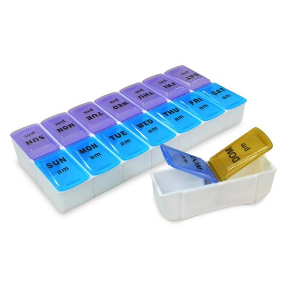 7 Day AM/PM Pill Box Organizer 2 Times A Day Smart Medicine Reminder Box 14