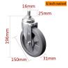 Buy cheap 110kg TPE Threaded Caster Wheels 6 Inch Medium Duty Castors 5716S-57 from wholesalers