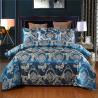 Buy cheap Solid Colour Satin Duvet Cover Set European Retro Baroque Style Custom Jacquard Blue from wholesalers