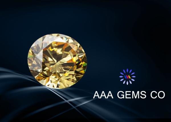 Buy cheap VVS1 Round Yellow Colored Moissanite 6.5 MM 1 Carat 4 Carat from wholesalers