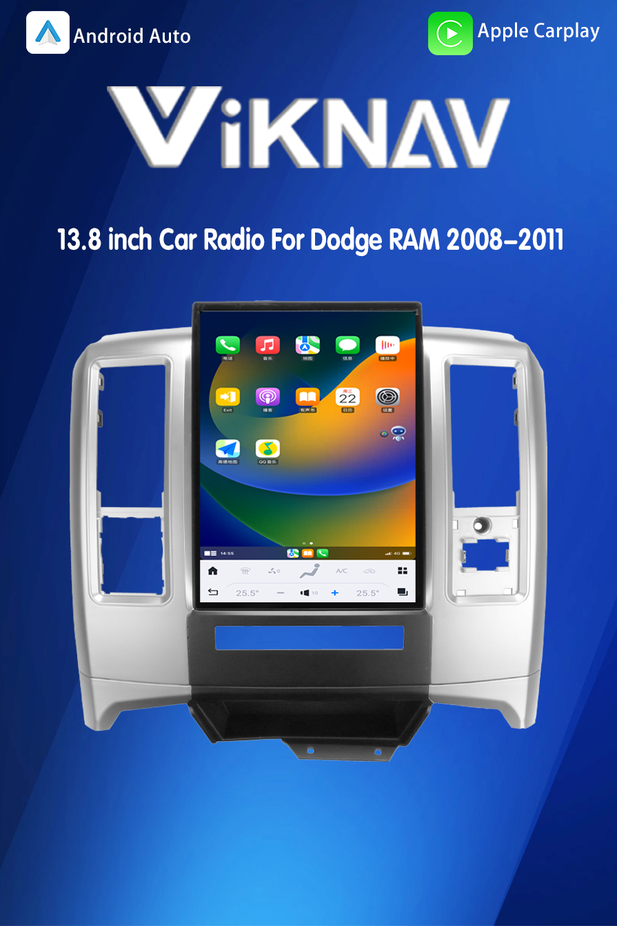 Buy cheap VIKNAV 13.8 inch Car Radio For Dodge RAM 2008-2011 Wireless Carplay from wholesalers