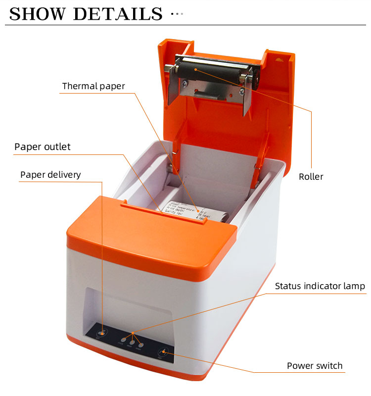 AC Adapter Included 58mm Usb Bluetooth Thermal Printer for Barcode and Receipt Printing