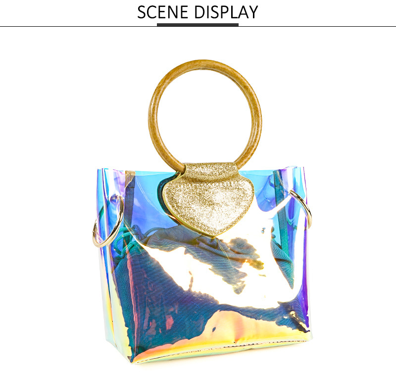BPA Free Iridescent Clear Holographic Purse For Women