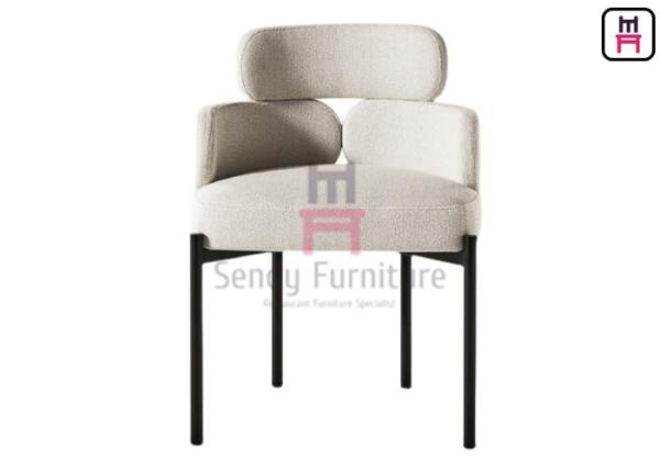 Buy cheap OEM Upholstered Fabric Dining Chair With Armrests In Metal Frame from wholesalers
