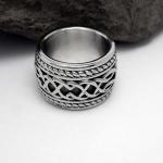 Vintage Old Titanium Stainless Steel with Sterling Silver Plated Band Ring ()