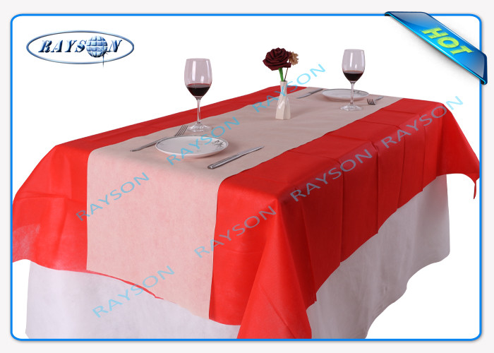 Champange / Red / Pink / White PP Non Woven Tablecloth Eco Friendly