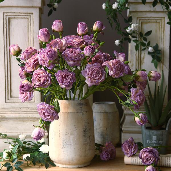 Buy cheap French oil painting simulates the living room dining table, with rose and rose decorative flowers from wholesalers