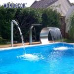 Large Shaped Geometric Arc Stainless Steel Fountain Sculpture For Garden