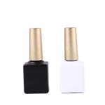 15ml White and Black Empty Gel Nail Polish Bottles Glass Body PP Cap Dupont