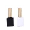 Buy cheap 15ml White and Black Empty Gel Nail Polish Bottles Glass Body PP Cap Dupont Brush Clear Top Silver Gold Nail Polish Caps from wholesalers