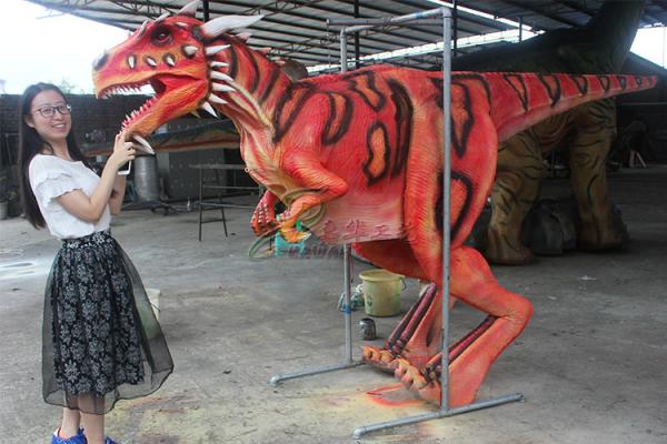 Buy cheap Leaky Legs Red Handmade Realistic Dinosaur Costume Display Commercial Center from wholesalers