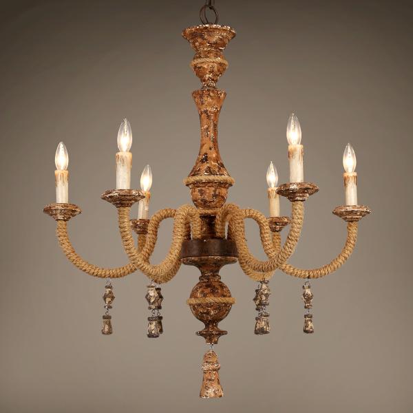Buy cheap Rustic wood and iron chandelier for indoor home Lighting (WH-CI-68) from wholesalers