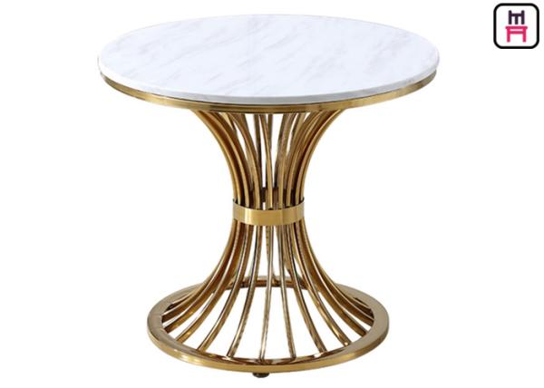 Buy cheap Modern Coffee Table With Stainless Steel Legs , Round Marble Top Dining Table from wholesalers