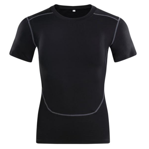 Buy cheap Cycling Black Round Neck T Shirts Clothing High Flexibility Tight Sportswear T Shirts from wholesalers